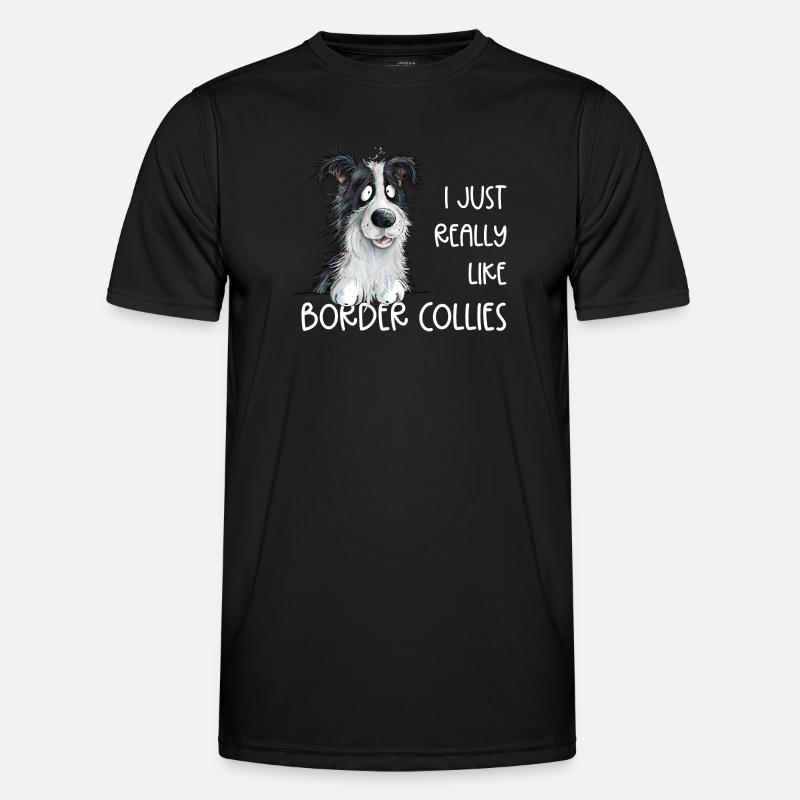 Drolliger Border Collie Hund Spruch - Männer Funktions-T-Shirt - Schwarz