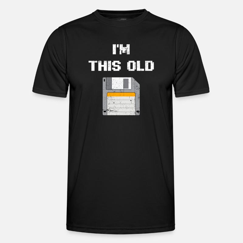 Retro Floppy Disk Era Tee - Men's Functional T-Shirt - black
