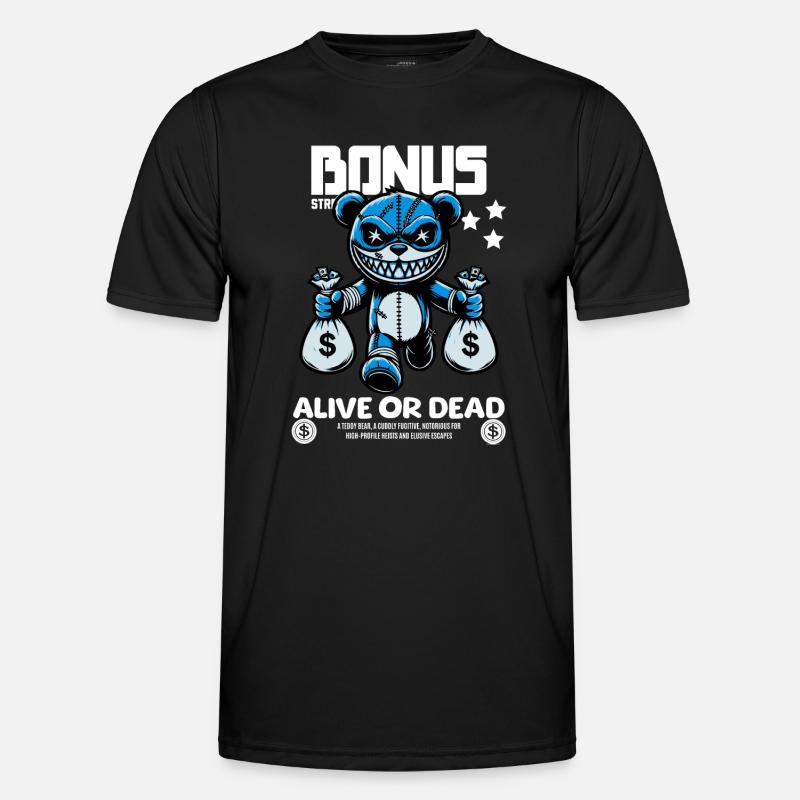 Bonus Bär – Gesucht: Lebendig oder Tot - Männer Funktions-T-Shirt - Schwarz