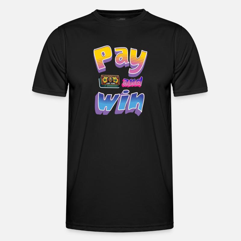 Play and Win Retro Design - Men's Functional T-Shirt - black