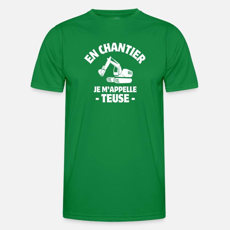 excavator, construction machinery, construction Men's Functional T-Shirt