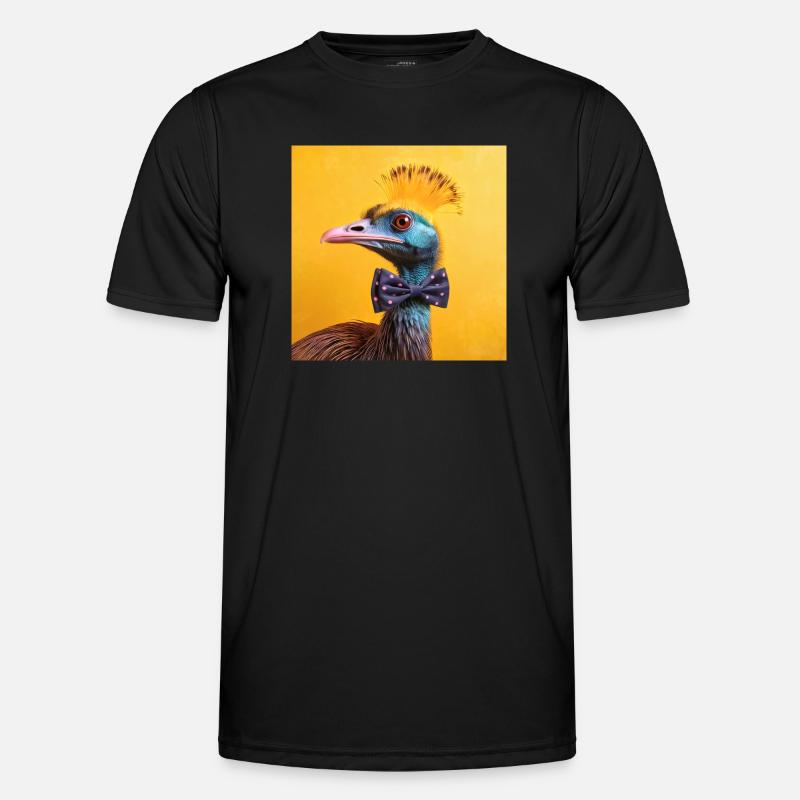 Blauer Vogel mit Fliege Männer Funktions-T-Shirt