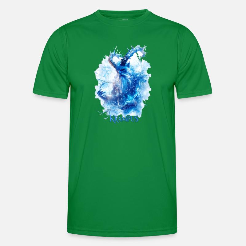Krampus in einer Eislandschaft Männer Funktions-T-Shirt