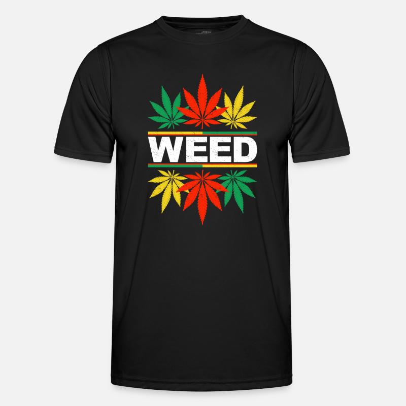 Vibrant Cannabis Leaf Pattern Design - Men's Functional T-Shirt - black