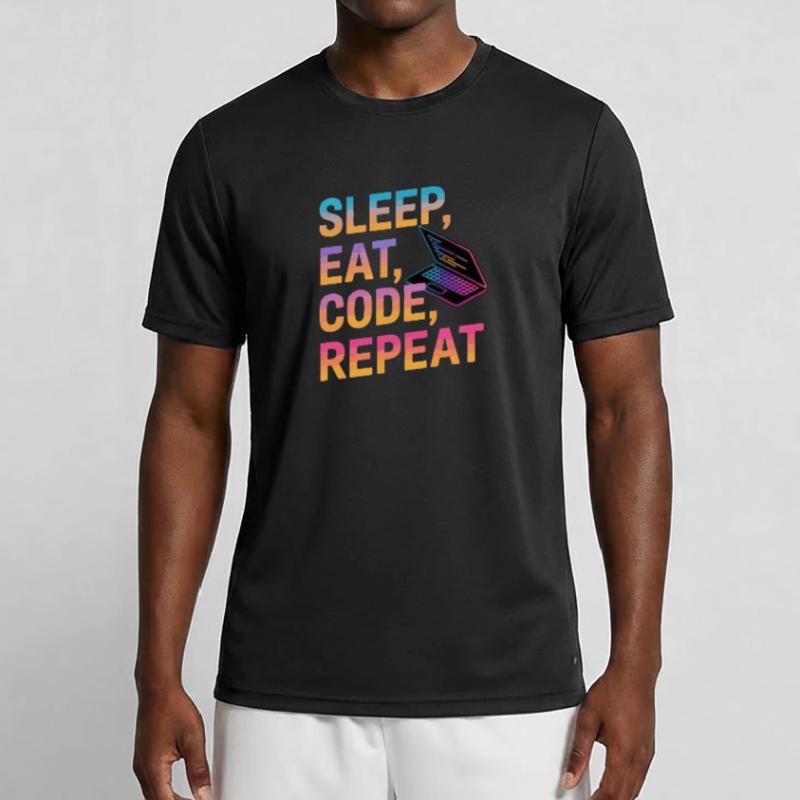 Dormir, manger, coder, répéter T-shirt sport Homme
