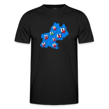 Région Midi-Pyrénées - T-shirt sport Homme - noir - Devant - AI Model Male 178 dark (178cm)