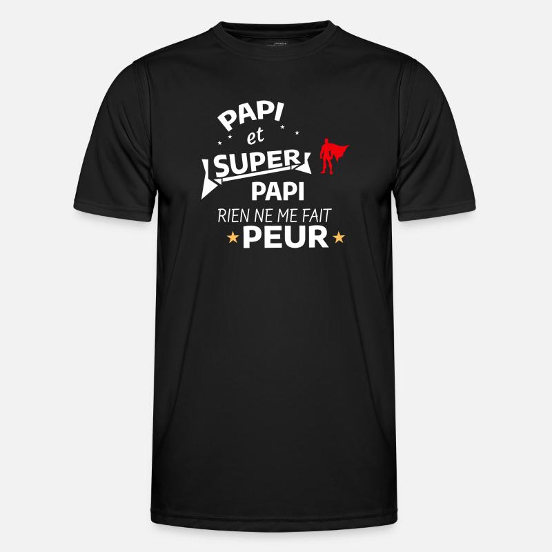 Superheld Humor Vaterschaft Geschenk - Männer Funktions-T-Shirt - Schwarz