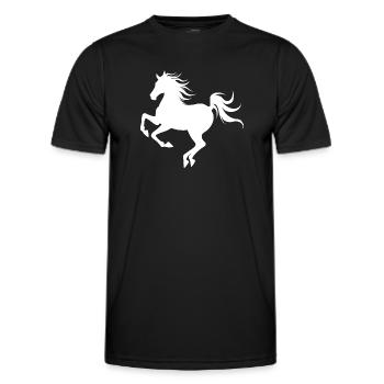 Silhouette de cheval gracieuse en mouvement - T-shirt sport Homme - noir - Devant - AI Model Male 178 dark (178cm)