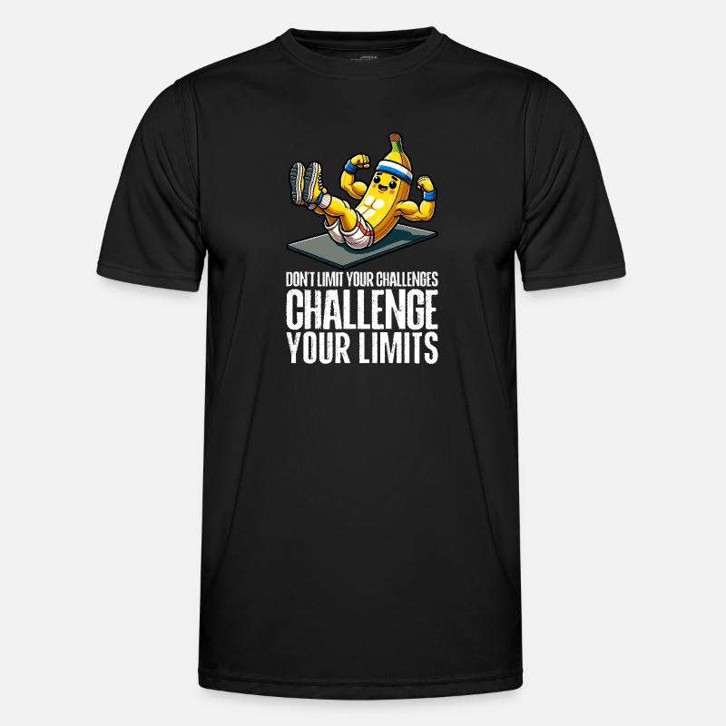 Challenge Your Limits Bodybuilder Abs - Men's Functional T-Shirt - black