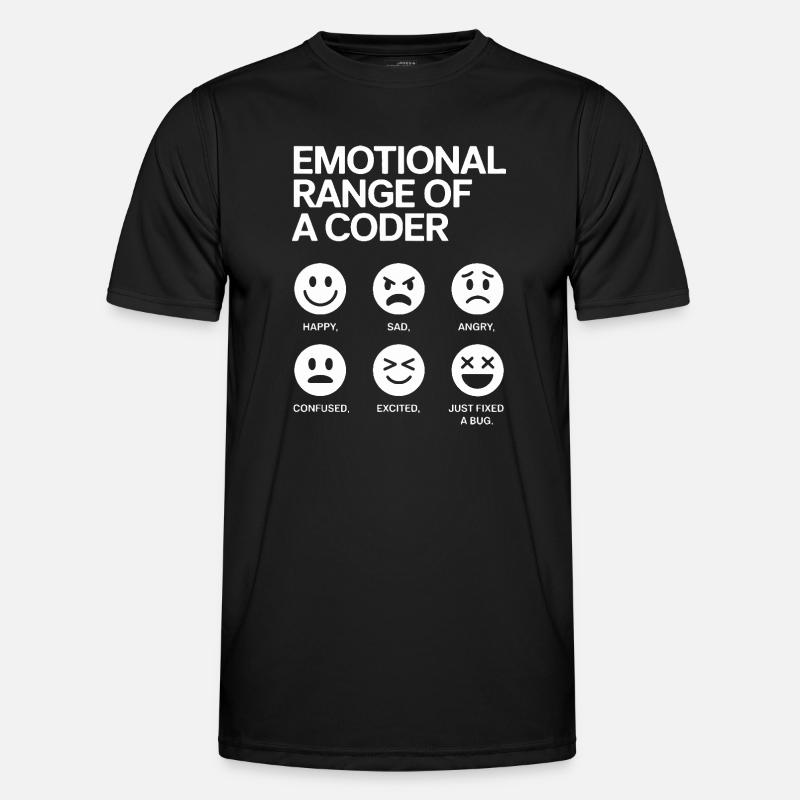 Emotionale Bandbreite eines Programmierers - Männer Funktions-T-Shirt - Schwarz