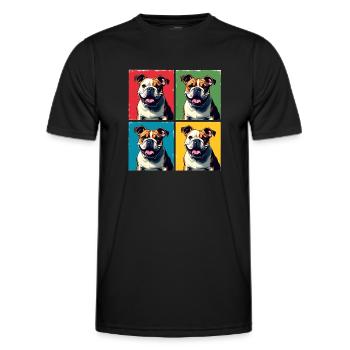 Pop Art Bulldogge, Blasen, Pfannkuchen, Chonk, Knabbereien - Männer Funktions-T-Shirt - Schwarz - Vorne - AI Model Male 178 dark (178cm)