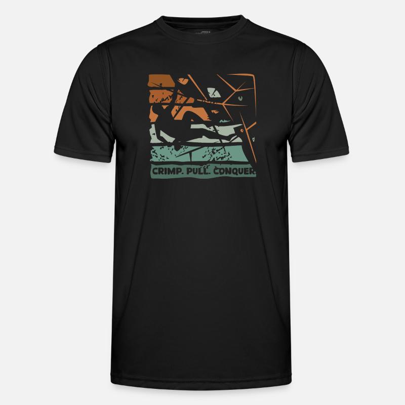 Bouldering – Crimping. Pull. Conquer. Men's Functional T-Shirt