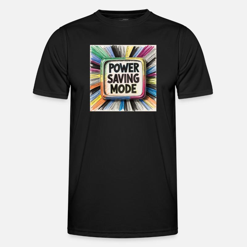 Power Saving Mode - Männer Funktions-T-Shirt - Schwarz