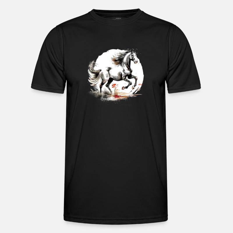 Chinesisches Sternzeichen Pferd - Männer Funktions-T-Shirt - Schwarz