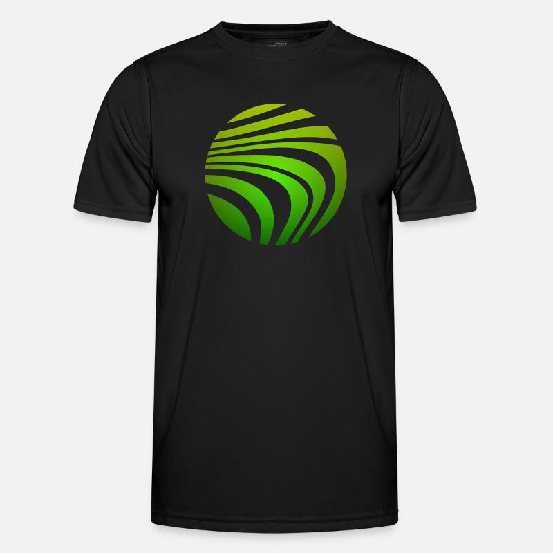 Psychedelic Pattern Green Gradient - Men's Functional T-Shirt - black