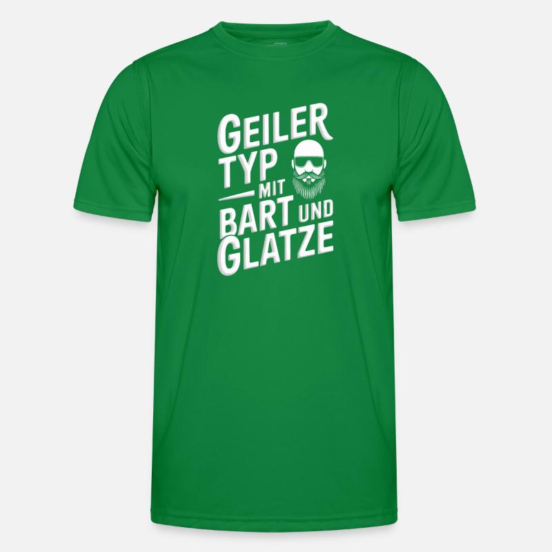 Geiler Typ Mit Bart & Glatze Glatzkopf Bartträger Männer Funktions-T-Shirt