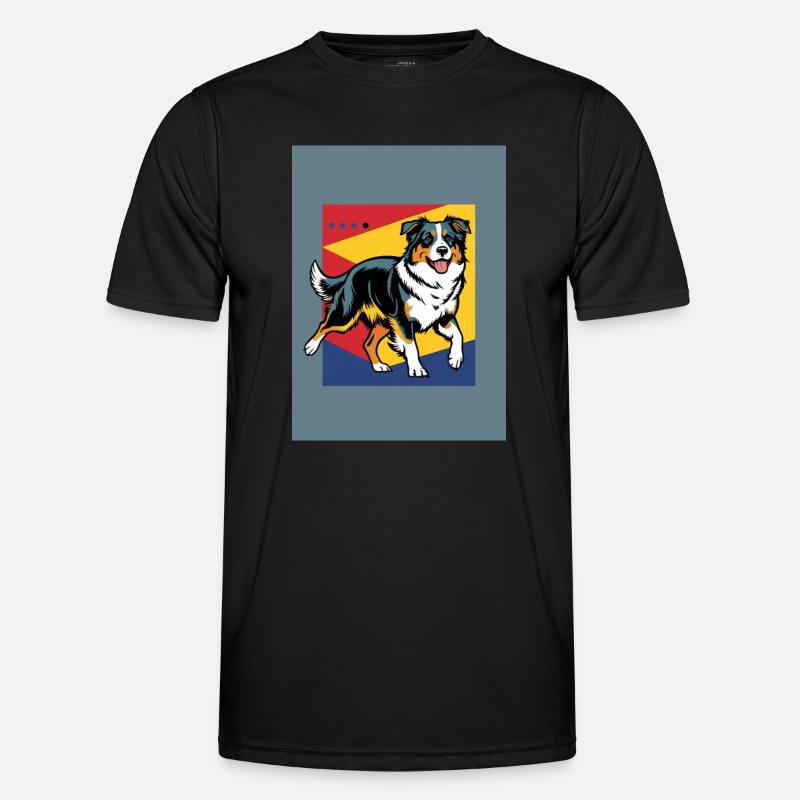 Australian Shepherd Dog - Men's Functional T-Shirt - black
