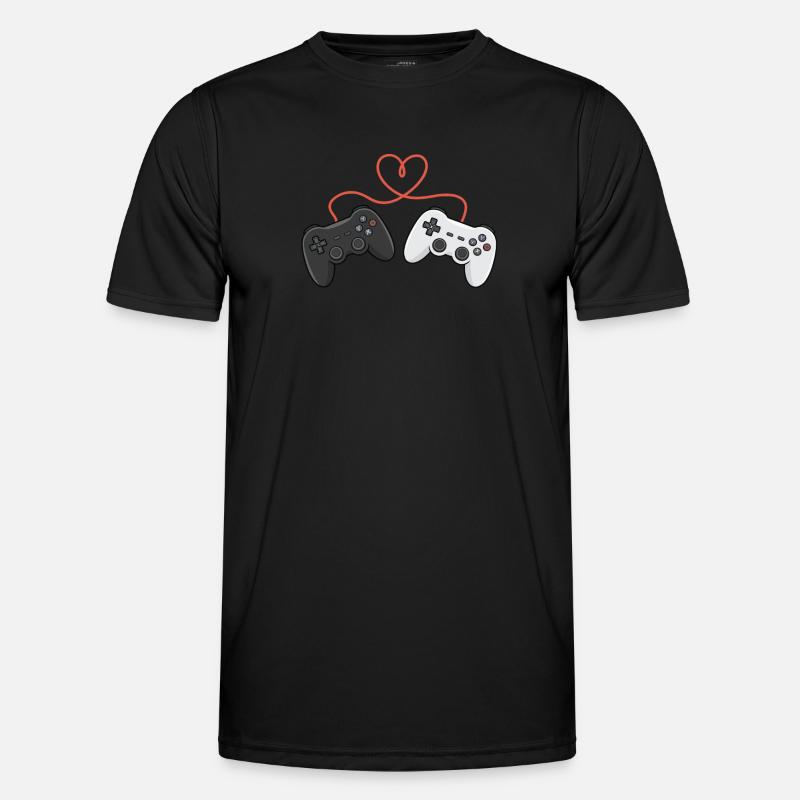 Heartwired Controllers Duo - Men's Functional T-Shirt - black