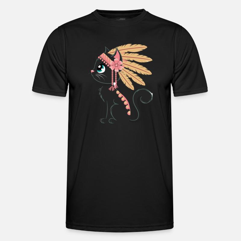 Boho Plume Chat T-shirt sport Homme