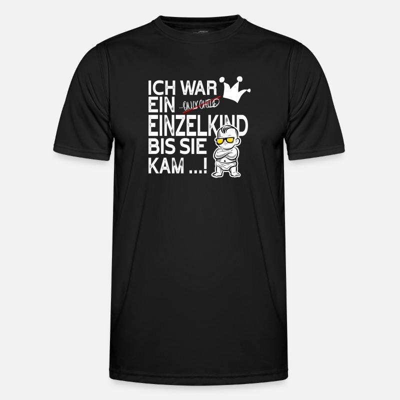 Einzelkind war gestern – Schwester kam! - Männer Funktions-T-Shirt - Schwarz