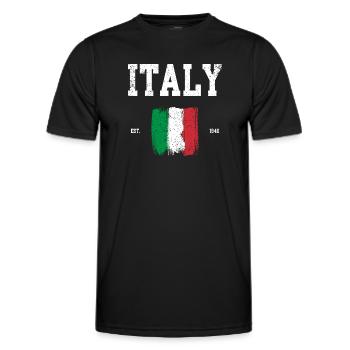 Italy Flag Brushstroke Design - Men's Functional T-Shirt - black - Front - AI Model Male 178 dark (178cm)