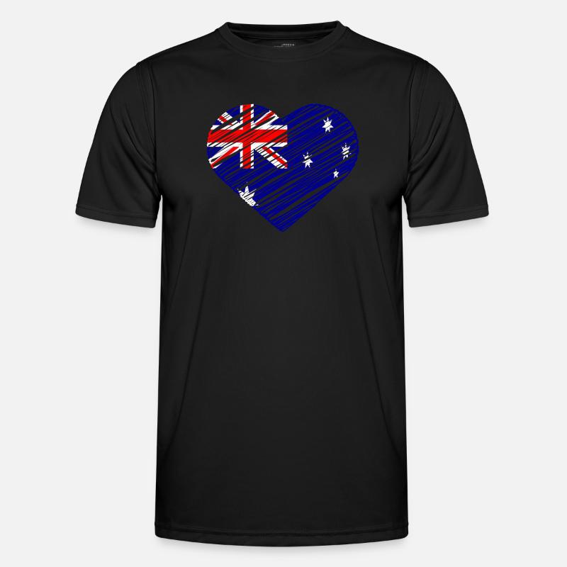 Conception de coeur de drapeau australien T-shirt sport Homme
