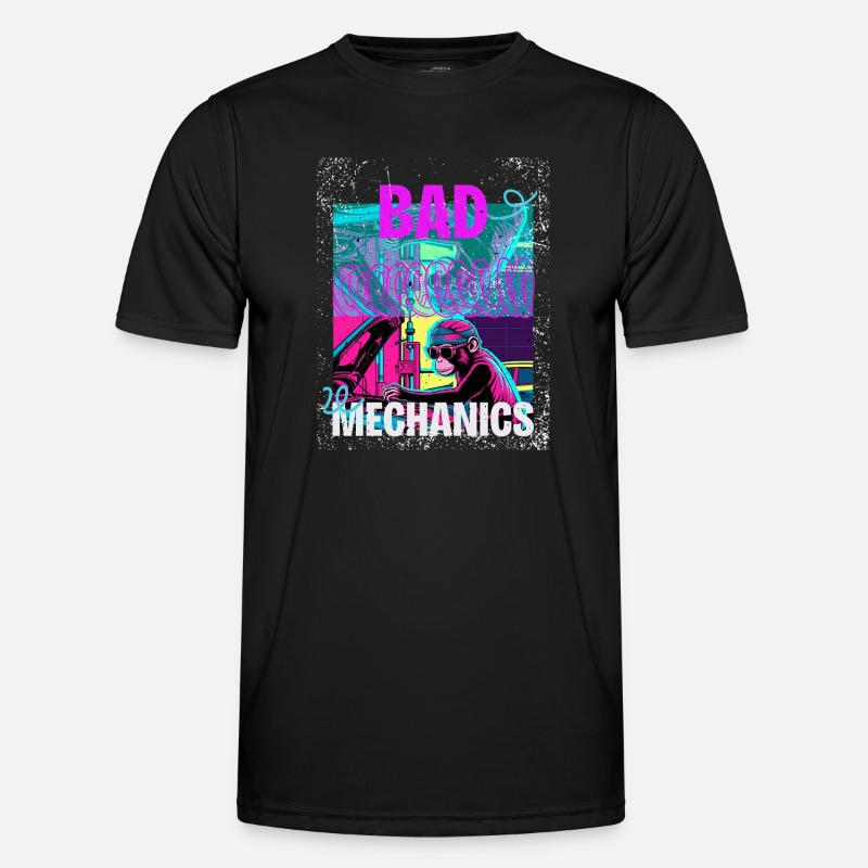 Bad Mechanics – Monkey Garage Style - Men's Functional T-Shirt - black