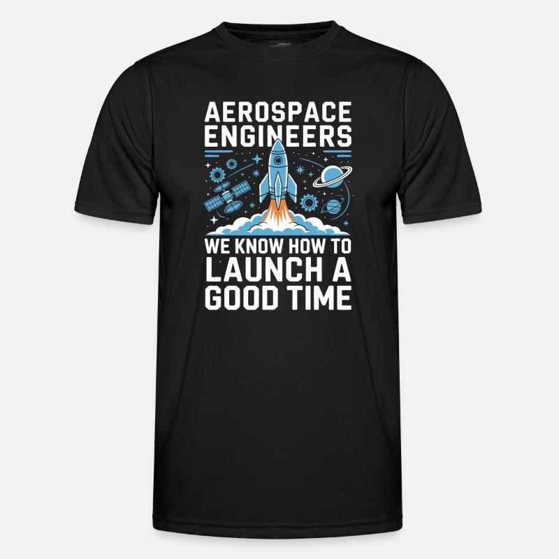 Aerospace Engineer Rocket Launch Humor - Männer Funktions-T-Shirt - Schwarz