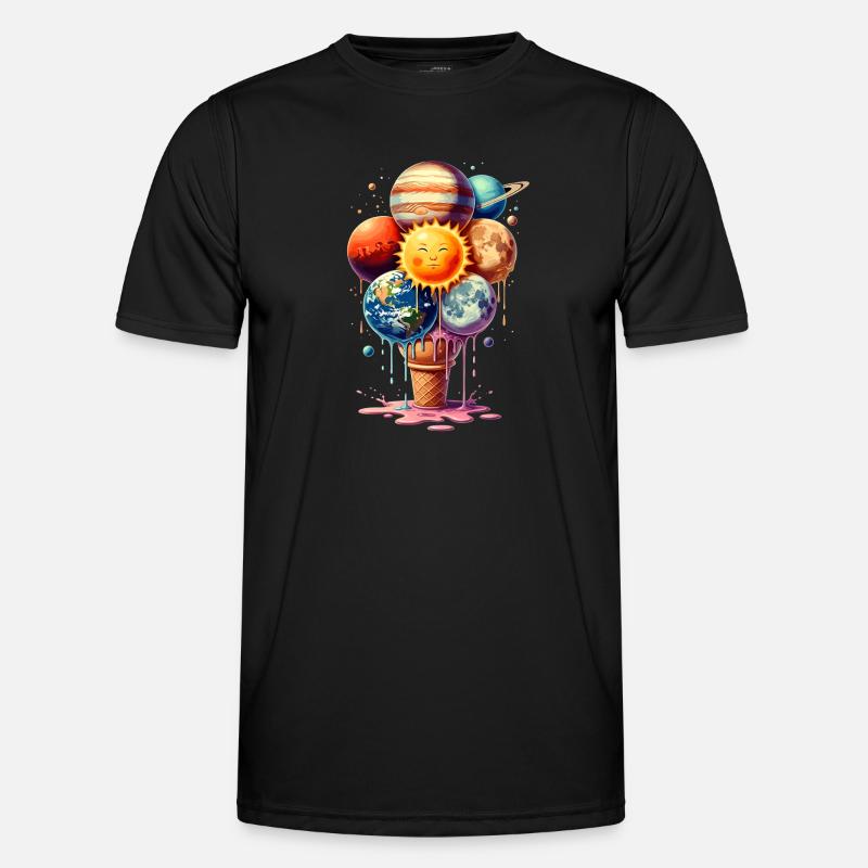 Cream Planet Waffle Cream Solar System Men's Functional T-Shirt