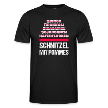 Schnitzel mit Pommes Anti Diät Design - Männer Funktions-T-Shirt - Schwarz - Vorne - AI Model Male 178 dark (178cm)