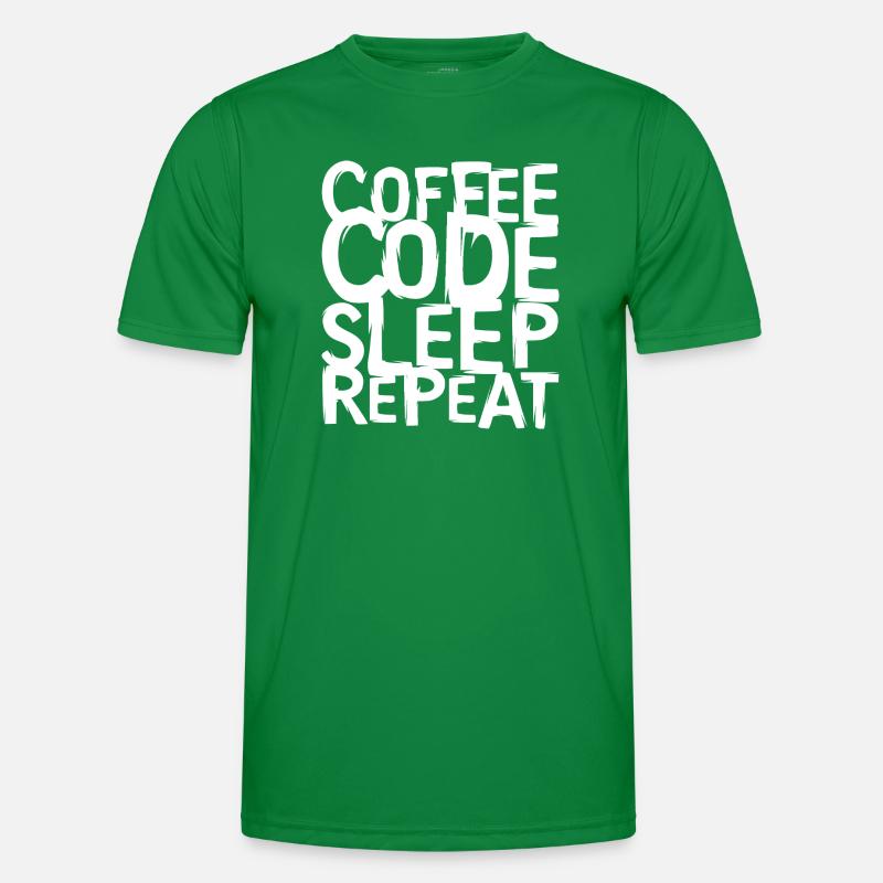 coffee code Programmierer - Informatik Arbeit Logo Männer Funktions-T-Shirt