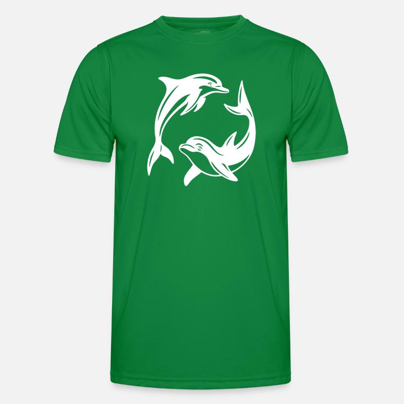 Wirbelnde Delfine Silhouette Design Männer Funktions-T-Shirt