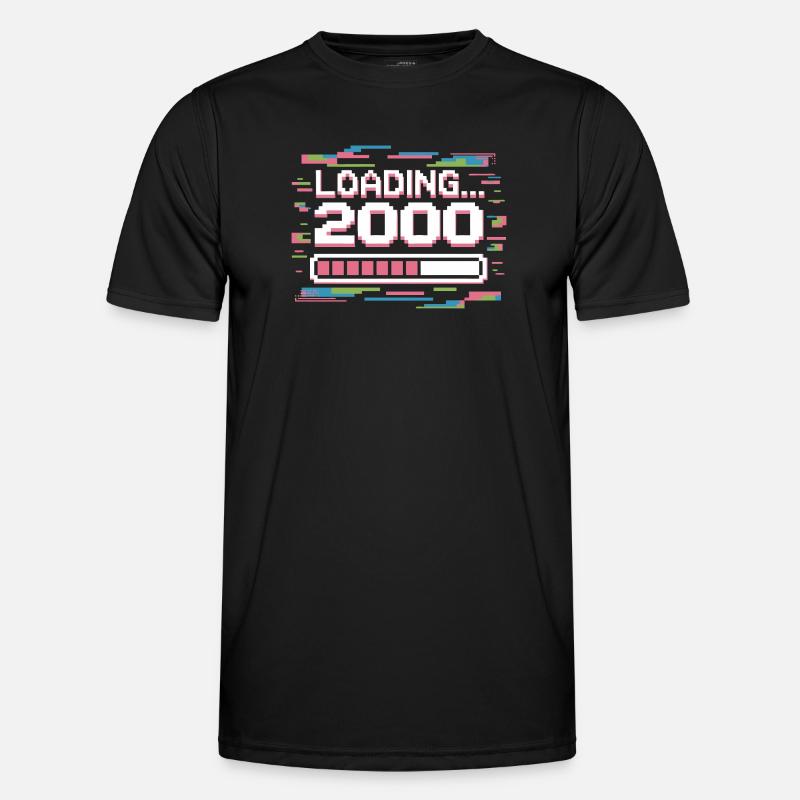 Pixel Retro Design Loading 2000 - Männer Funktions-T-Shirt - Schwarz