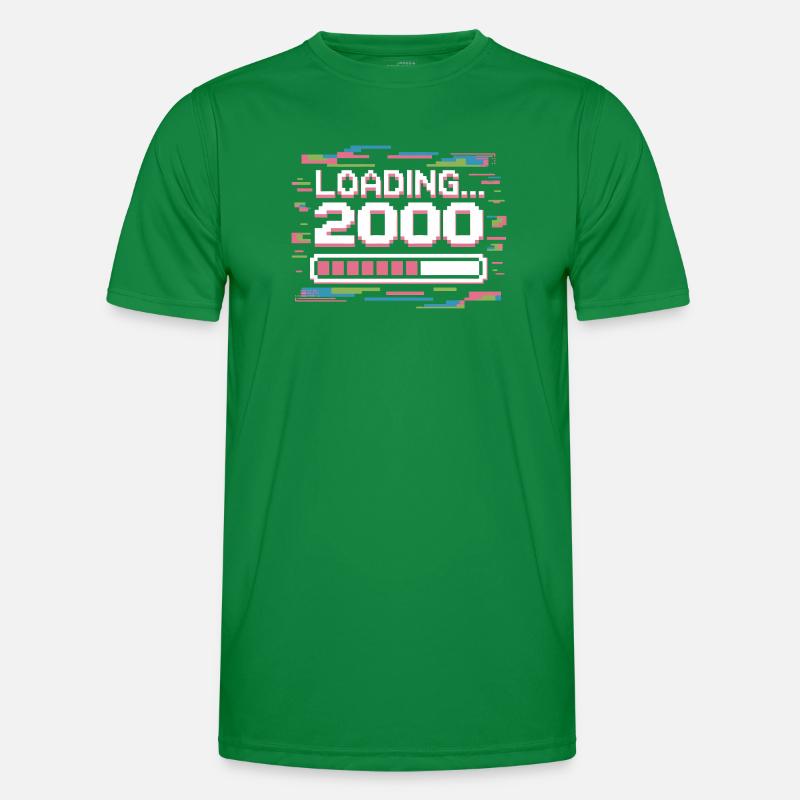 Pixel Retro Design Loading 2000 Männer Funktions-T-Shirt