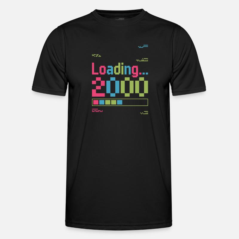 Pixel Retro Design Loading 2000 - Männer Funktions-T-Shirt - Schwarz