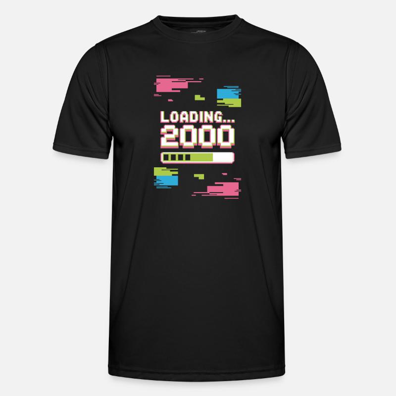 Retro Loading 2000 Pixel - Männer Funktions-T-Shirt - Schwarz