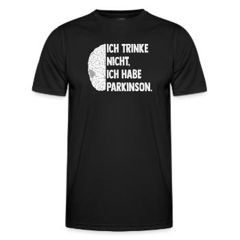 Ich trinke nicht, ich habe Parkinson. - Männer Funktions-T-Shirt - Schwarz - Vorne - AI Model Male 178 dark (178cm)