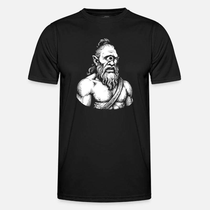 Mythical Cyclops Warrior Illustration - Men's Functional T-Shirt - black
