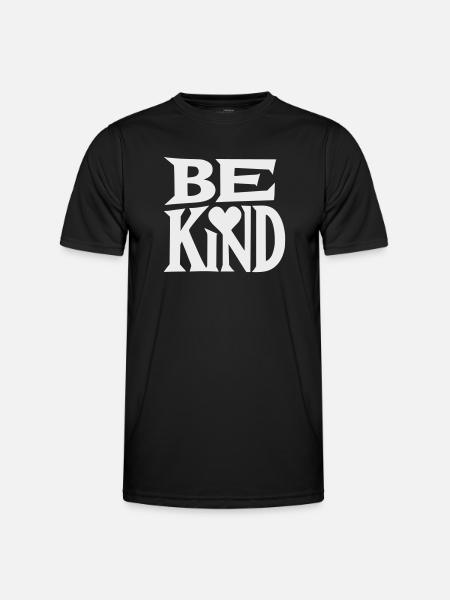 Be kind slogan with heart - Men's Functional T-Shirt - black