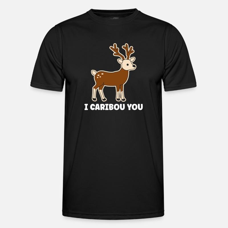 Festive Fox with Funny Phrase - Men's Functional T-Shirt - black