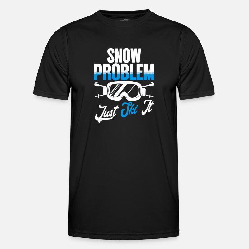 Ski Skifahrer Wintersport Snow problem - Männer Funktions-T-Shirt - Schwarz