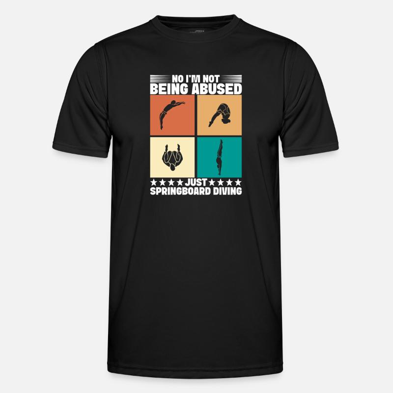 Kunstspringen Turmspringer Sprungbrett - Männer Funktions-T-Shirt - Schwarz