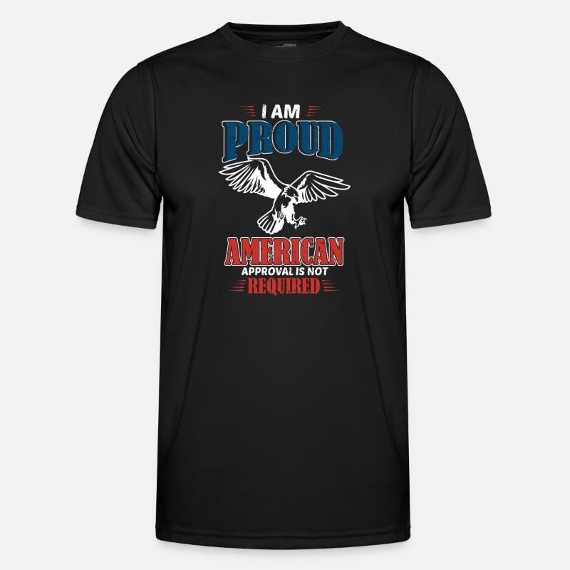 Proud American design with eagle - Men's Functional T-Shirt - black