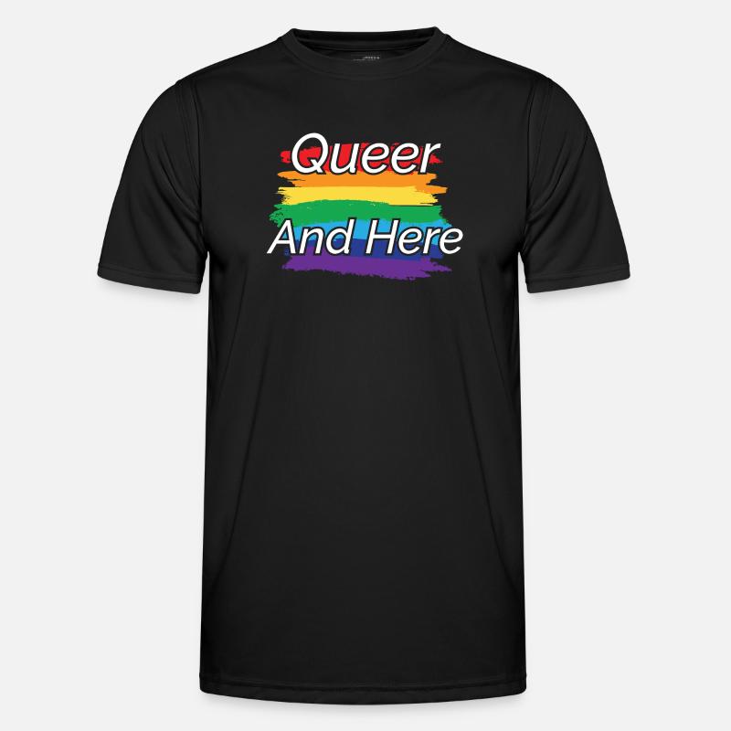 Queer Pride Regenbogen Design - Männer Funktions-T-Shirt - Schwarz