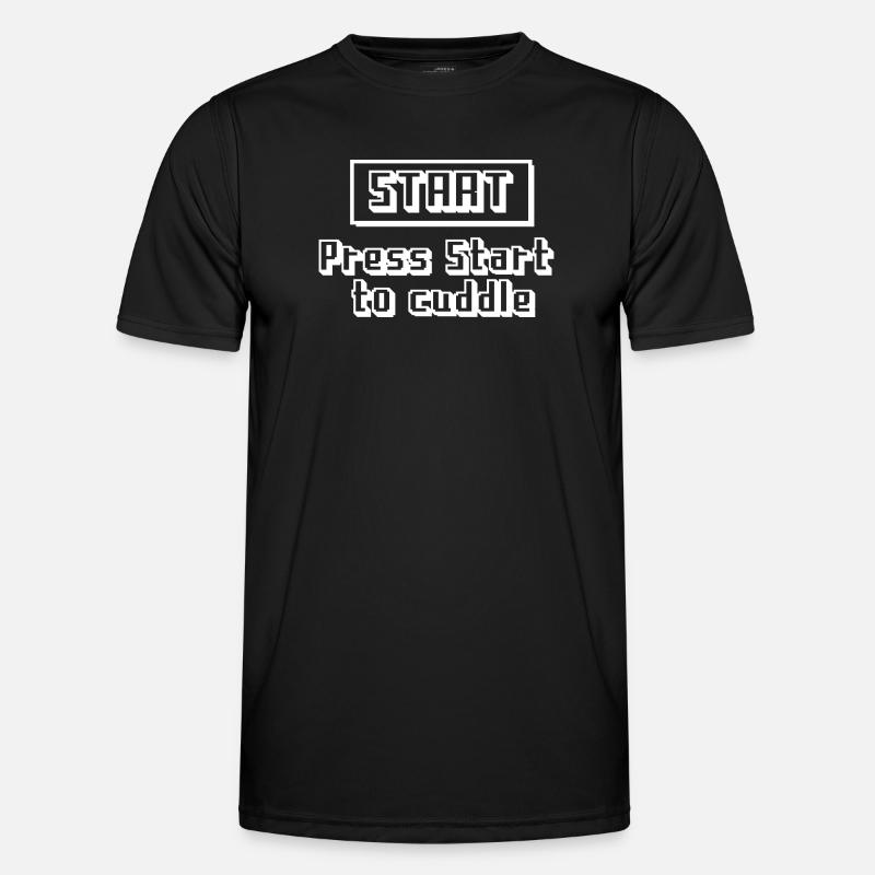 Press Start to Cuddle - Men's Functional T-Shirt - black