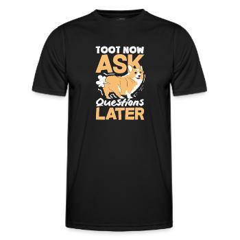 Public Fart Funny Inappropriate - Men's Functional T-Shirt - black - Front - AI Model Male 178 dark (178cm)