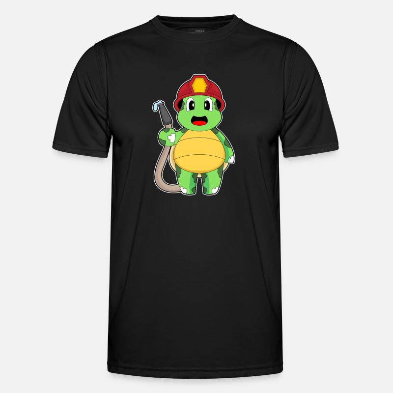 turtle fireman fire hose - Men's Functional T-Shirt - black