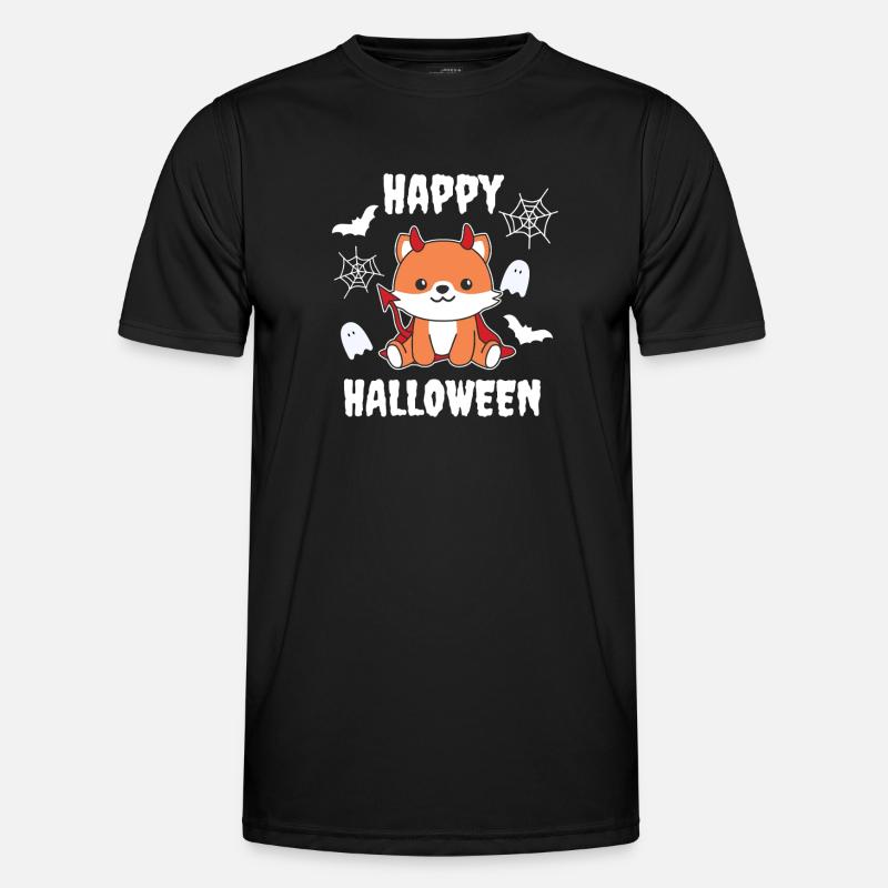 Fox Happy Halloween Devil Costume - Men's Functional T-Shirt - black