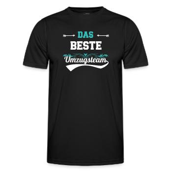 Aides au déménagement Équipe de déménagement Inauguration Conception - T-shirt sport Homme - noir - Devant - AI Model Male 178 dark (178cm)