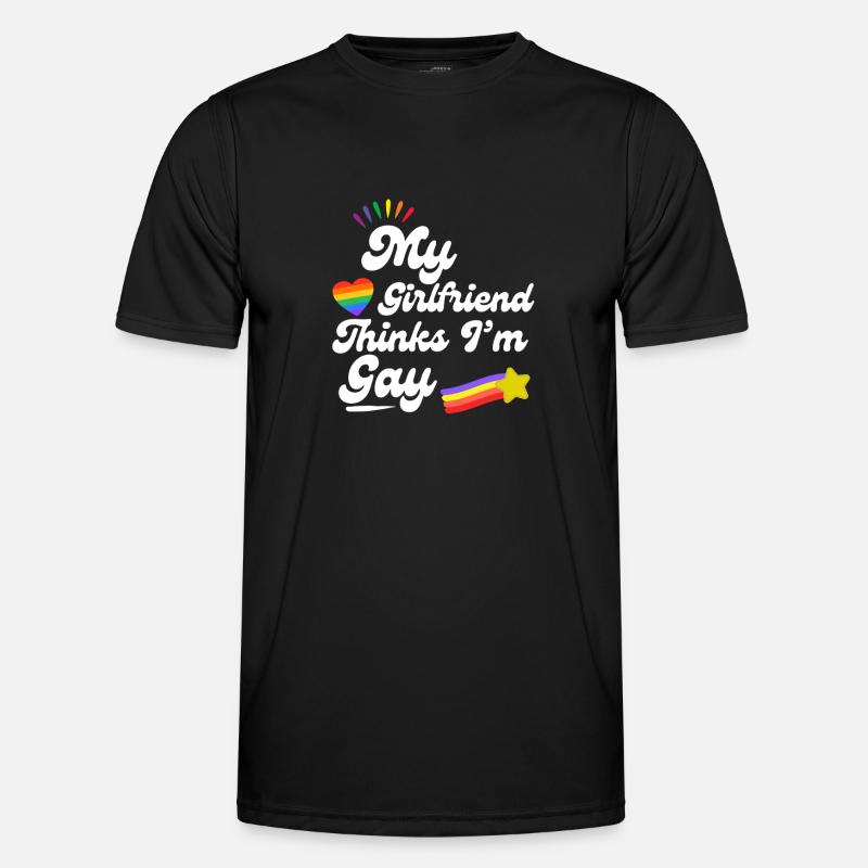 Rainbow Pride Heart Keepsake Design - Men's Functional T-Shirt - black